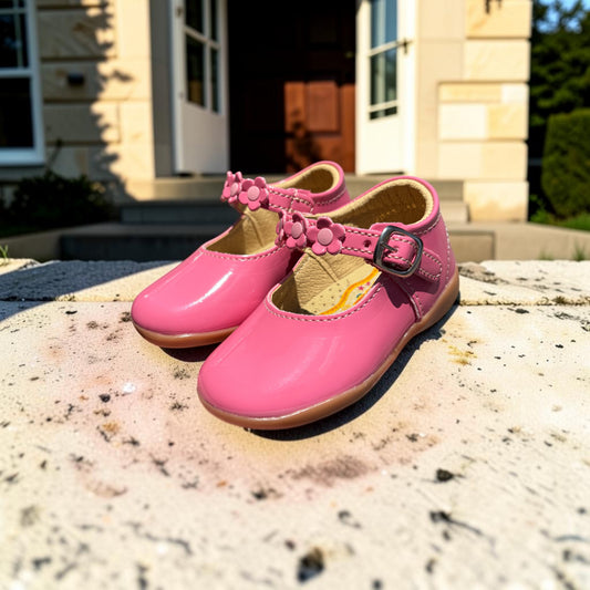 Valentina, zapatitos rosa de charol con flores Christhinne - foto 2