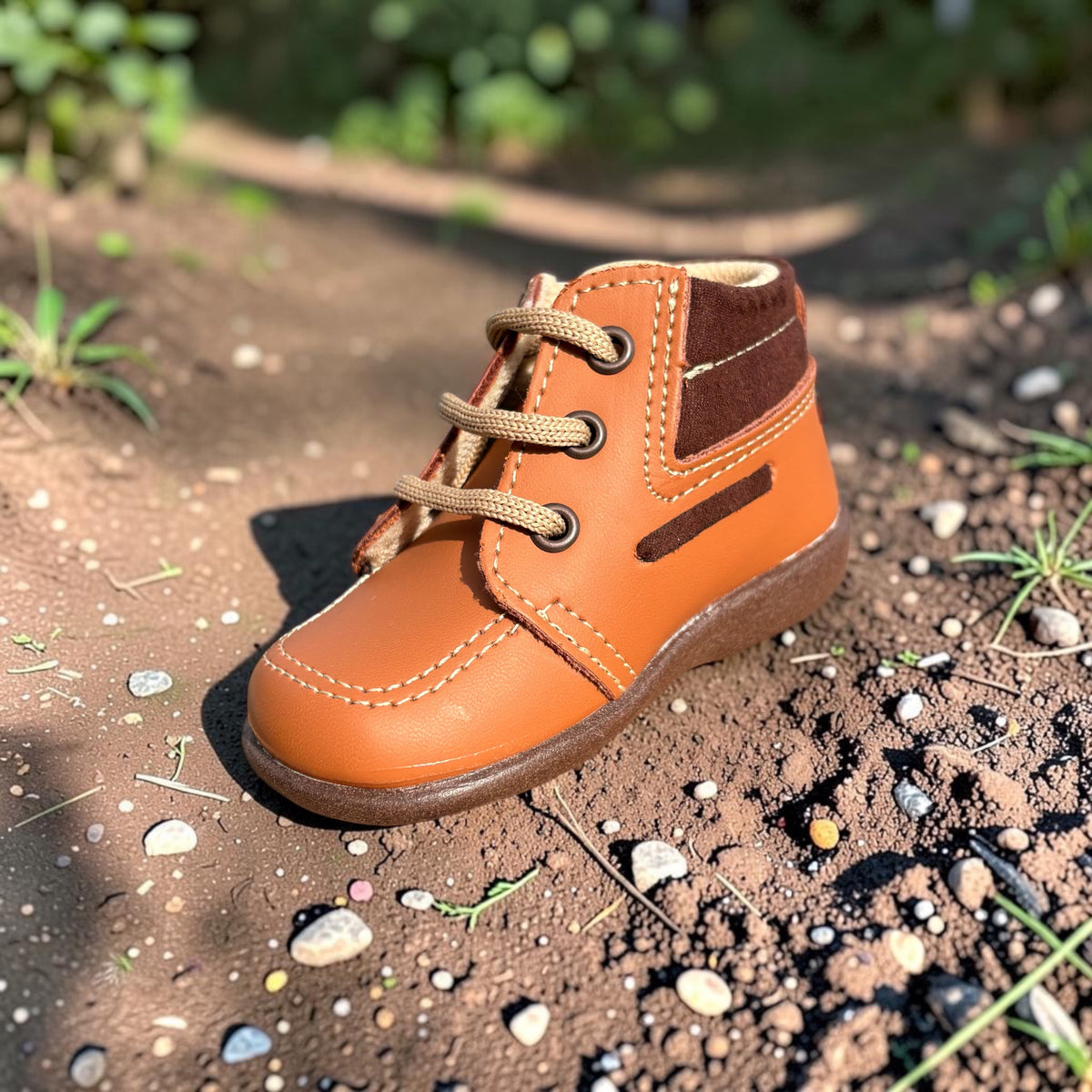 Gael, zapato camel con cuello chocolate Christhinne - foto 3